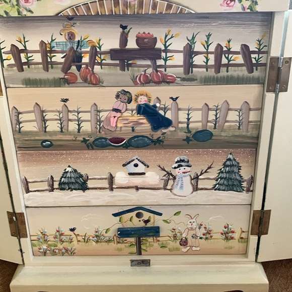 Stunning Hand Painted Jewelry or Storage Chest - Picture 5 of 9